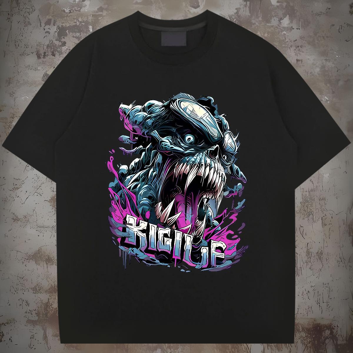 New Designer T Shirts Men skull Clothes 230g Pure Cotton Home Outdoor High Quality Custom Big Size O-Neck Short Sleeve Couples T Shirts