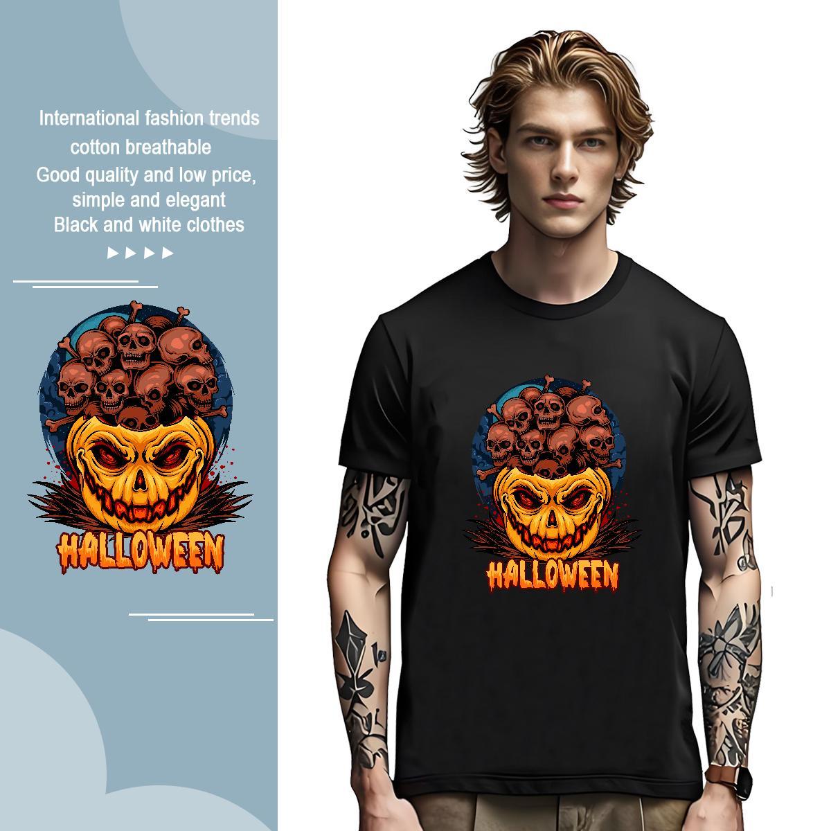 Brand T Shirts Men skull Breathable Soft Street wear Hip Hop Anime 100% Cotton 230g Mens Tshirts 2024 Designer Polos