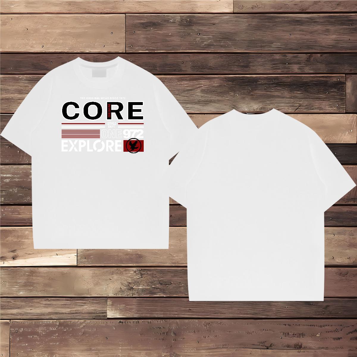 2024 DIY T Shirt For Man letter Polos 230g Pure Cotton Street Casual High Quality White Plus Size O-Neck Short Sleeve Men Tops Tees