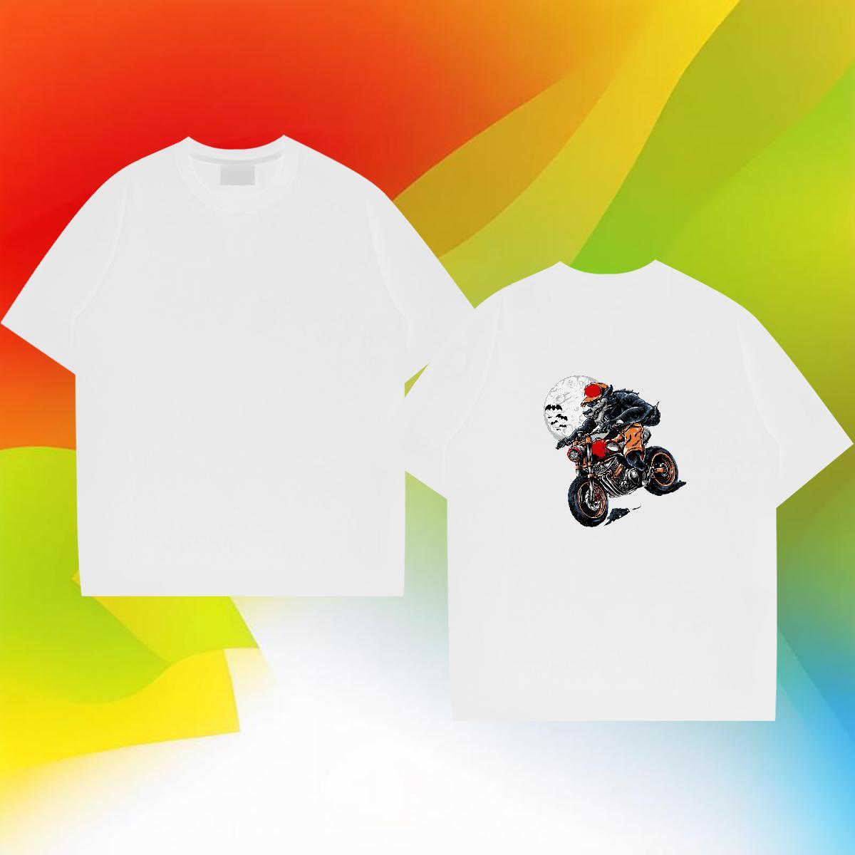 2024 New T-Shirts skull Tops Tees 230g 100% Cotton Street Casual High Quality Plus Size Cartoon O-Neck Short Sleeve Tshirt for Man Woman