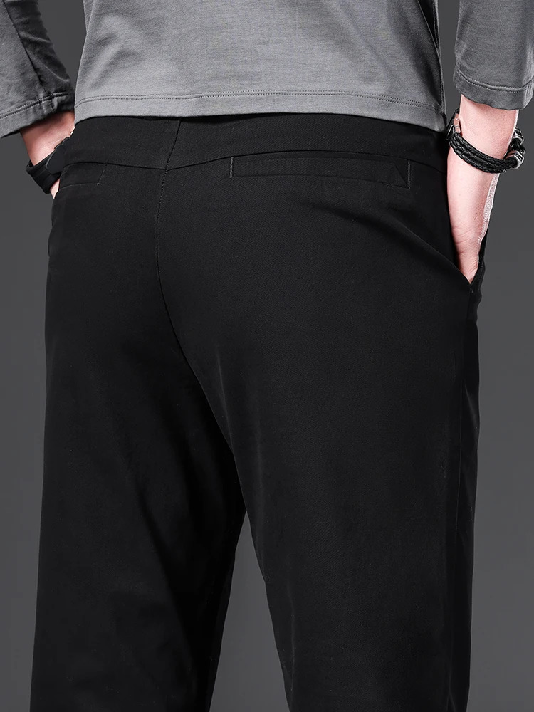 7 Colors 97% Cotton Autumn Mens Business Casual Pants Soft Cozy Fashion Stretch Straight Suit Classic Style Male 240806