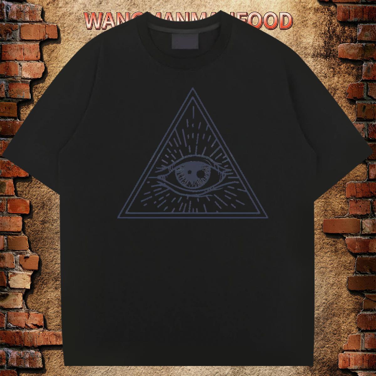 Free Shipping Man T Shirts eye of the devil Clothings 230g 100% Cotton Daily Wear Soft Asian Size Breathable Short Sleeve Men Tees