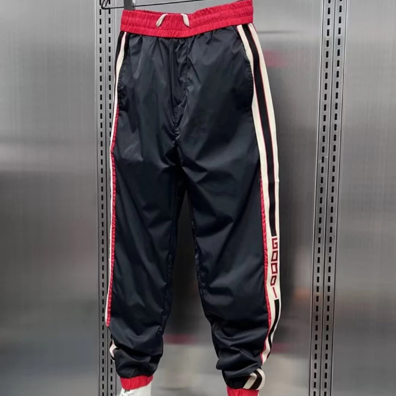 2024 Mens Jogger Casual Pants Korean Sports Running Gym Fitness Blue Trouser Clothing Digital Printing 240807
