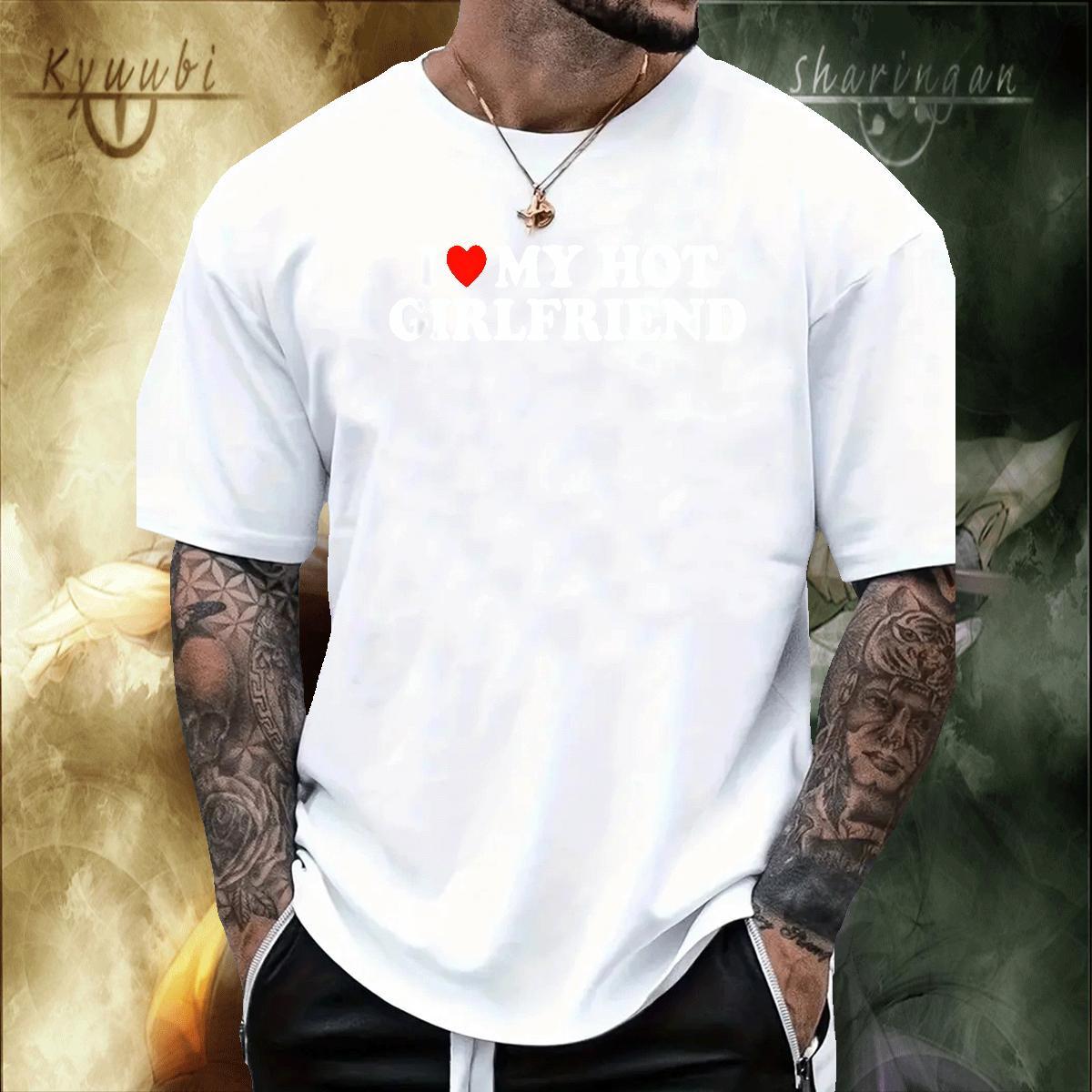 2024 DIY T Shirts Men letter Clothings 230g 100% Cotton Street wear Hip Hop Loose Cartoon Print Round Neck Short Sleeve Men Tees