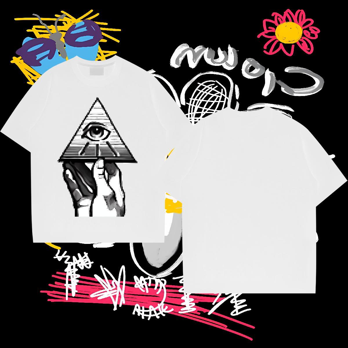 Factory Direct T Shirts Men eye of the devil Tee Shirt 230g Cotton Casual Beach Classic Oversized O-Neck Short Sleeve Couples T Shirts
