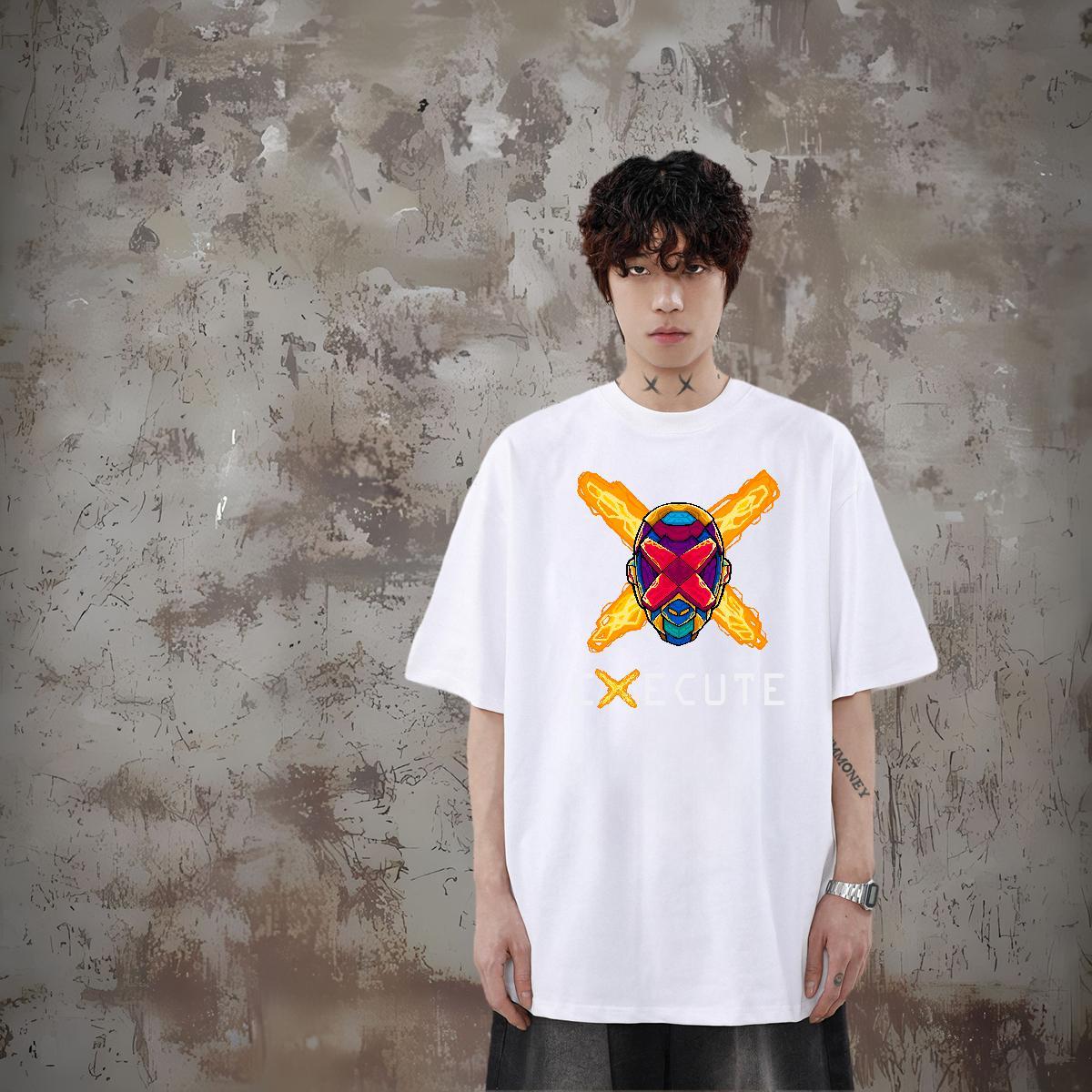 Customized T shirt ET Tops 230g Cotton Daily Outfit Popular Plus Size Cartoon Breathable Short Sleeve Men Clothes T-Shirt