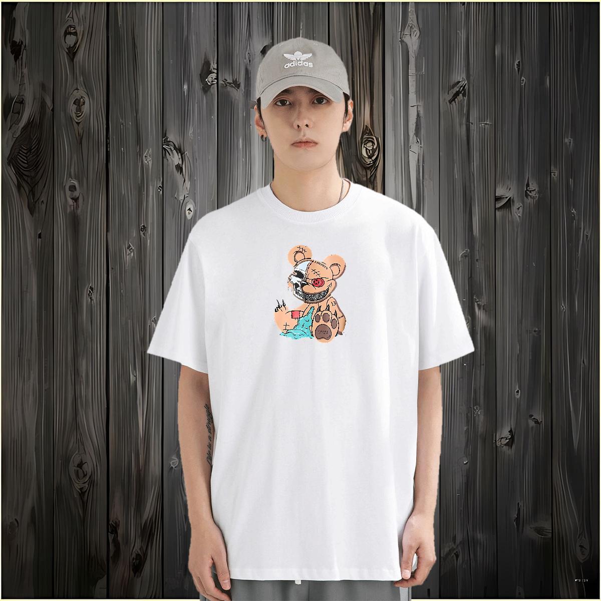 Designer Man T Shirts skull Tshirts 230g Cotton Daily Outfit Cool Design Skull Breathable Short Sleeve Men Tops Tees