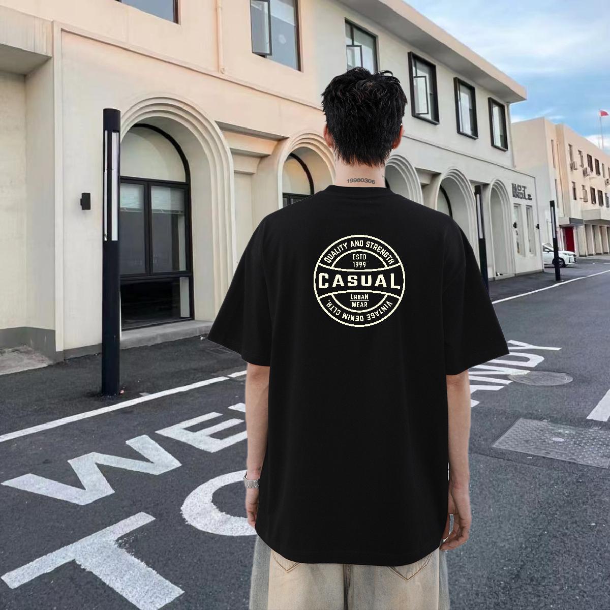 Fashion Design T Shirt For Man letter Polos 230g Pure Cotton Anime Printing Street Loose Fit Oversized Breathable Crew Neck Men Clothes T-Shirt