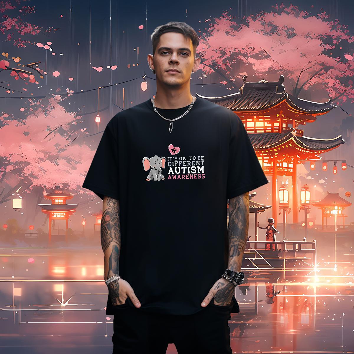 Soft T-Shirts Elephant Short Sleeve Soft Daily Wear DIY 230g Cotton Tshirt for Man Woman Factory Direct Top Tees