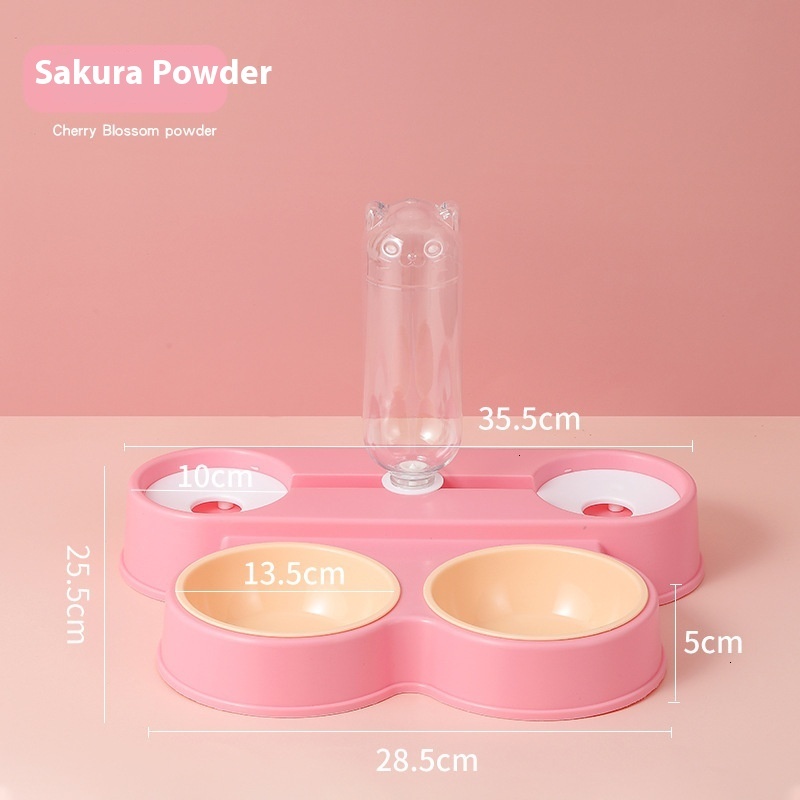 New pet dog feeder, integrated dispenser, knock anti slip cat bowl, four bowl automatic water and food dispenser