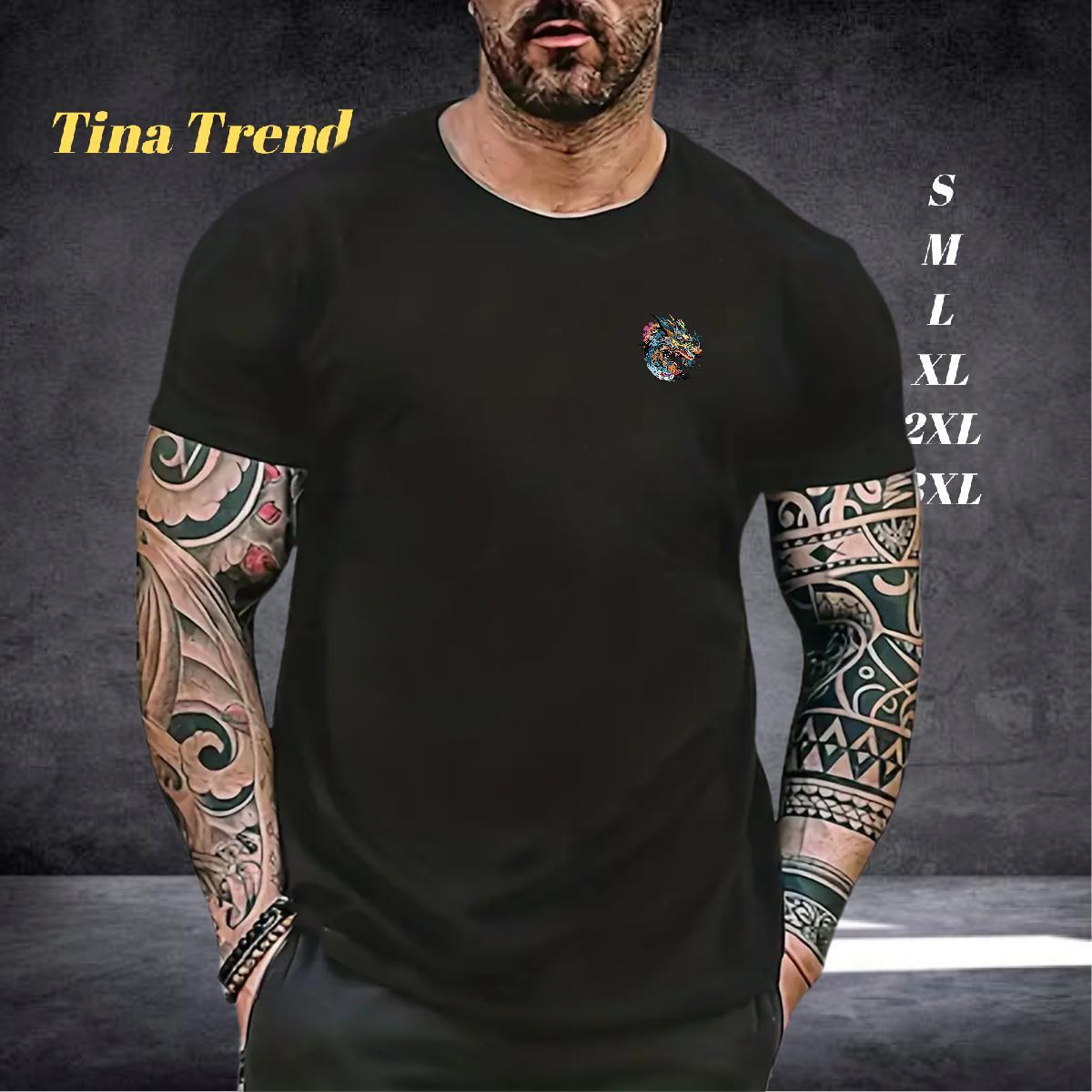 2024 DIY Mens T Shirts Colorful Dragon Head Tops Tees 230g Pure Cotton Hip Hop Street Designer Custom Anime Crew Neck Mens Tshirts