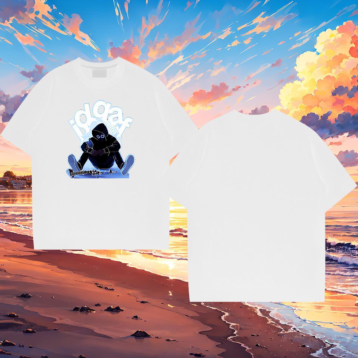 DIY Customized T shirt skull Tshirts 230g Cotton Daily Outfit Loose Fit DIY Printed Pure Cotton Mens Tshirts