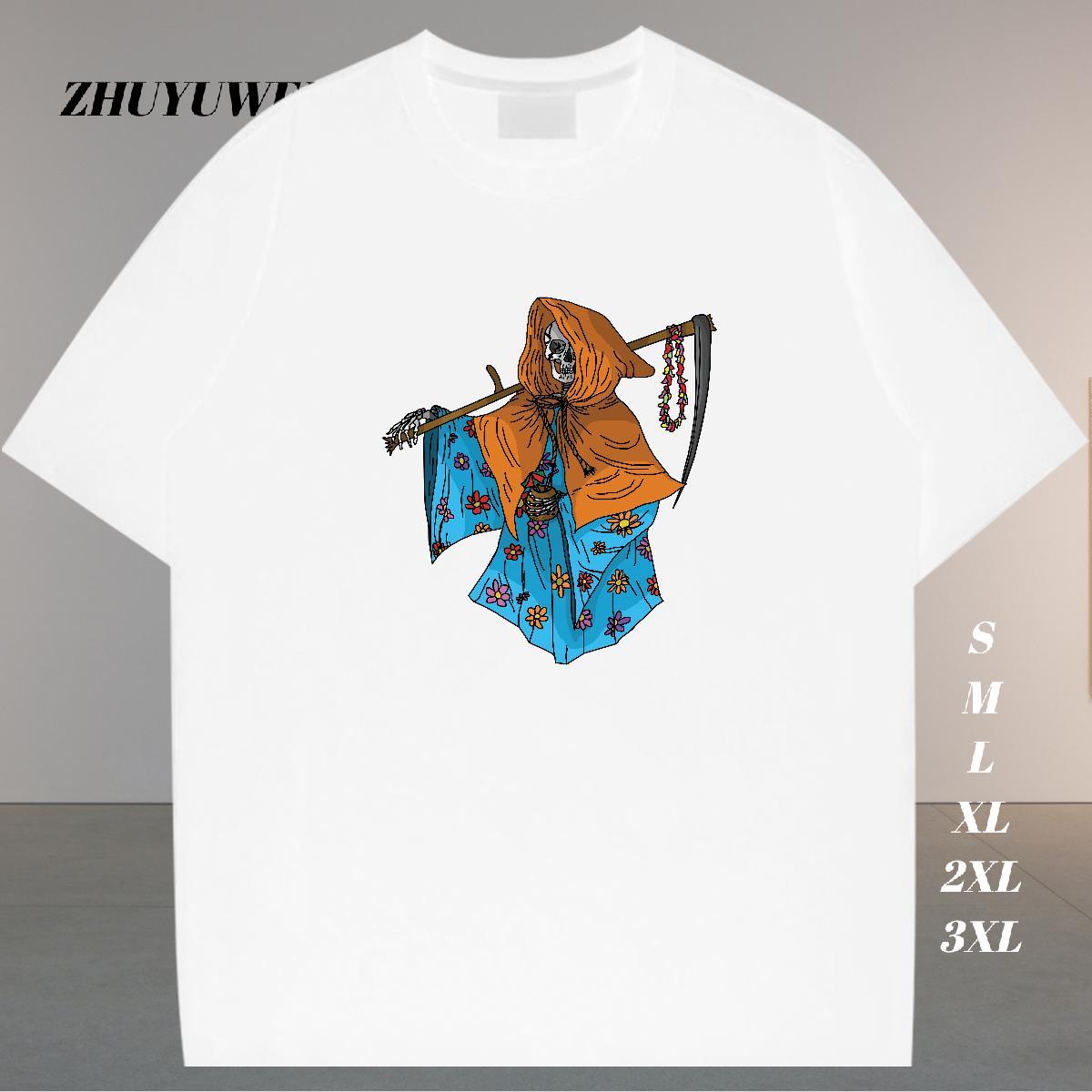 Designer Fashion T shirt skull Clothings 230g 100% Cotton Sports Casual Free Shipping Anime Breathable Short Sleeve Men Tops Tees
