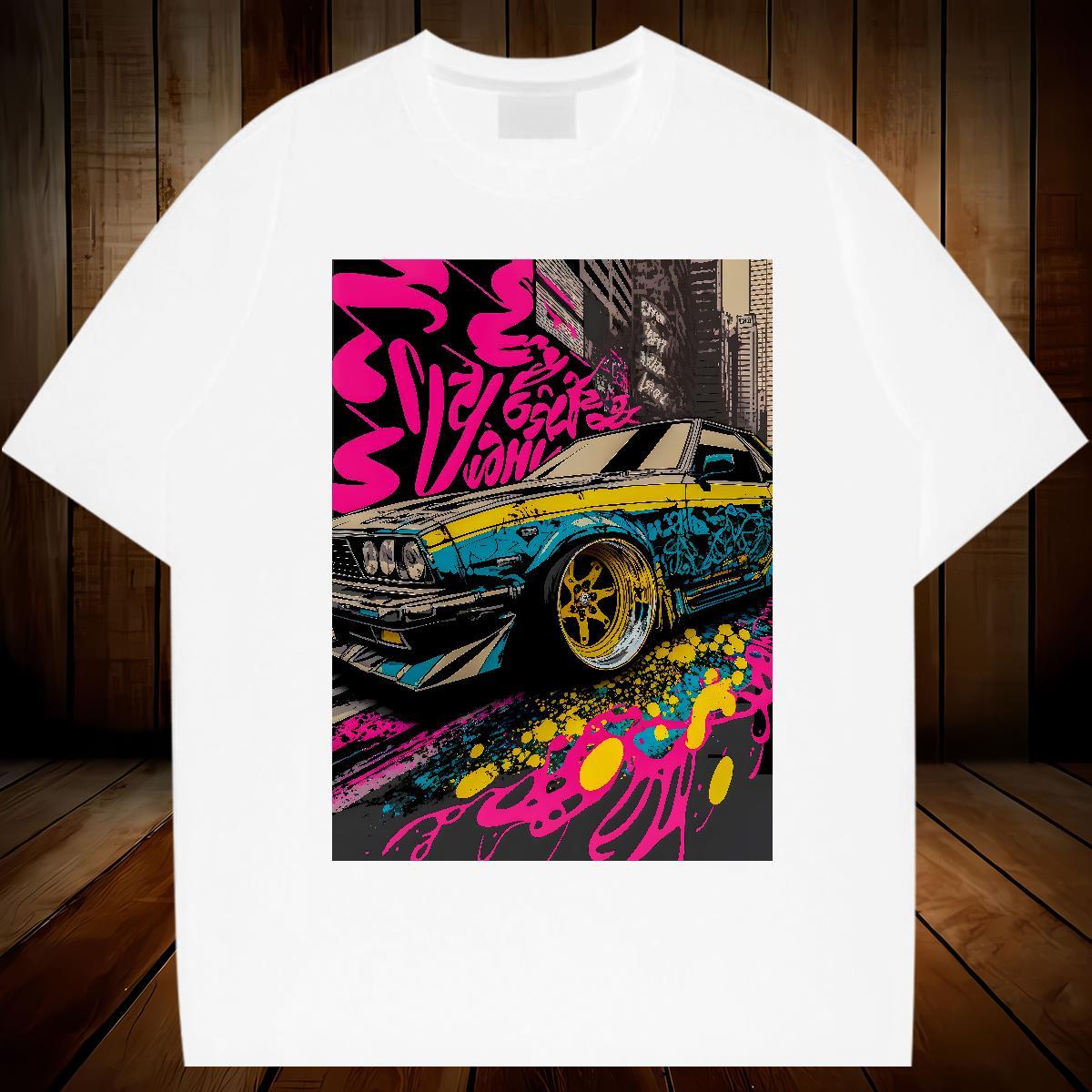 DIY Customized T-Shirts for Men graffiti Tops Shirt 100% Cotton 230g Street Casual Classic Black White Breathable Short Sleeve Tshirt for Man Woman