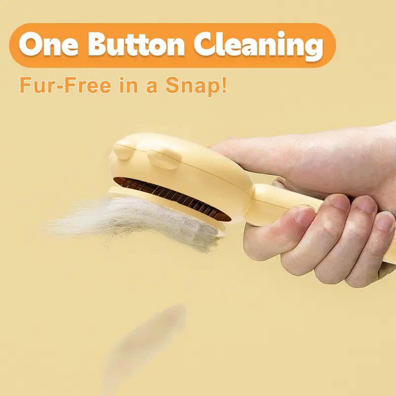 Cat and Dog Shedding Brush with Self-Cleaning Release Button - Grooming Tool - Pet Hair Remover Comb