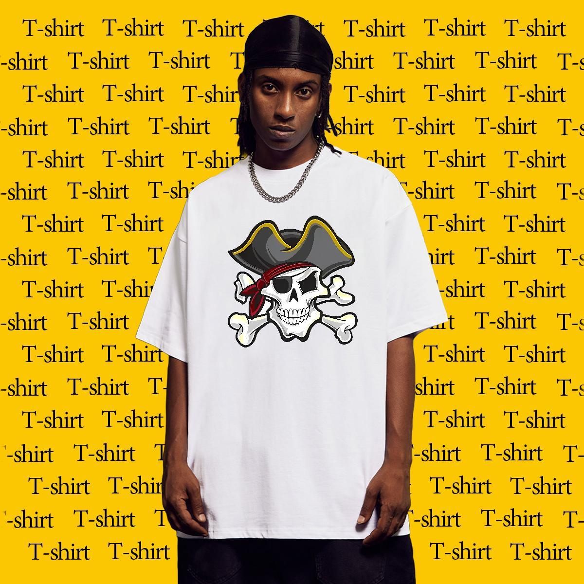 Stylist T Shirts Men skull Tops 230g 100% Cotton Hip Hop Classic Plus Size Custom Breathable Crew Neck Mens Tshirts