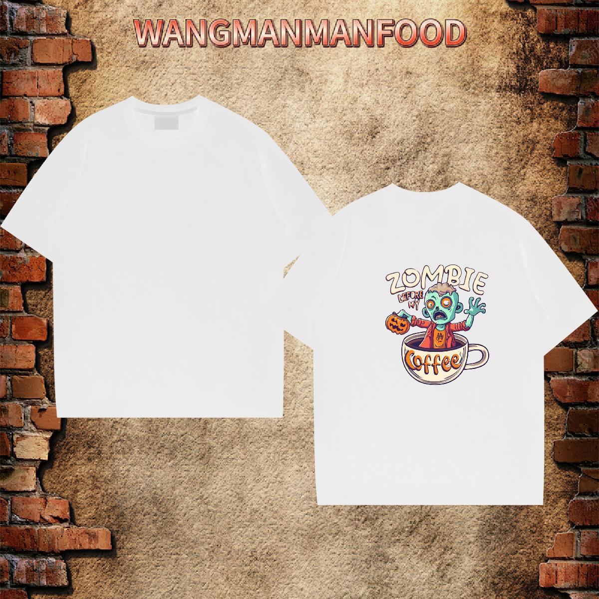 2024 New T Shirt For Man skull Tops Shirt 230g Pure Cotton Anime Printing Street Loose Custom Printing O Neck Short Sleeves Men Tees