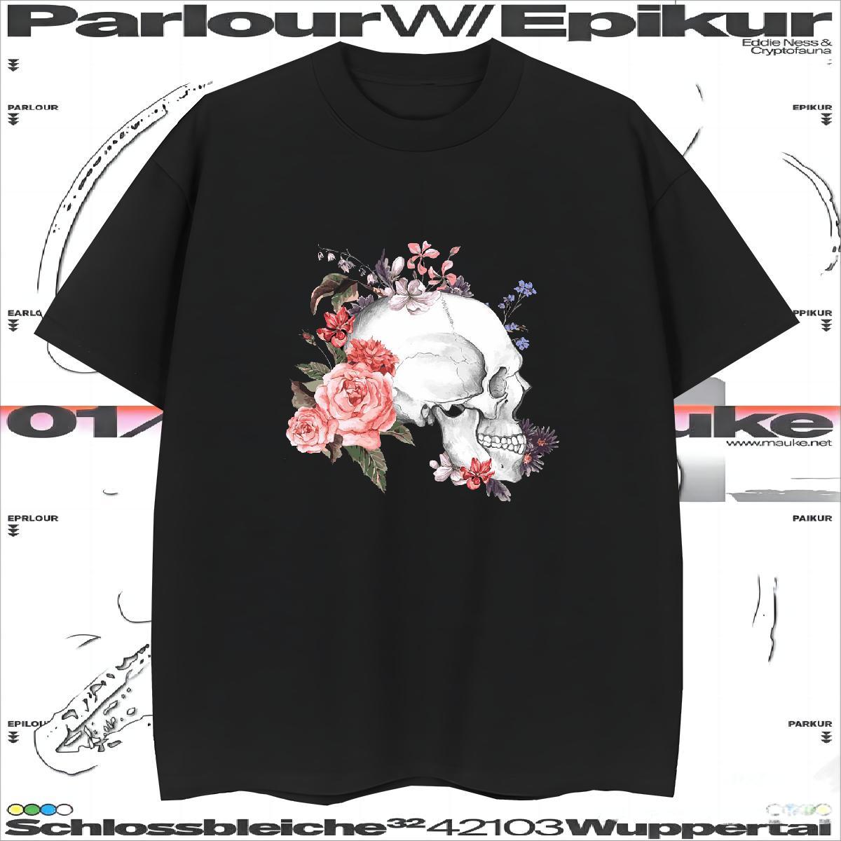 DIY Customized Mens T Shirts flower Tops 230g Cotton Street High Quality Custom Cartoon Breathable Crew Neck Tshirt for Man Woman