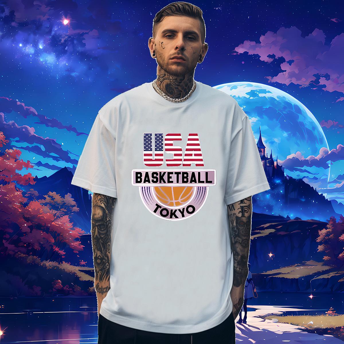 Free Shipping T-Shirts letter Tops Shirt 100% Cotton 230g Casual Loose Fit Oversized 3XL 4XL O Neck Short Sleeves Men Clothes T-Shirt