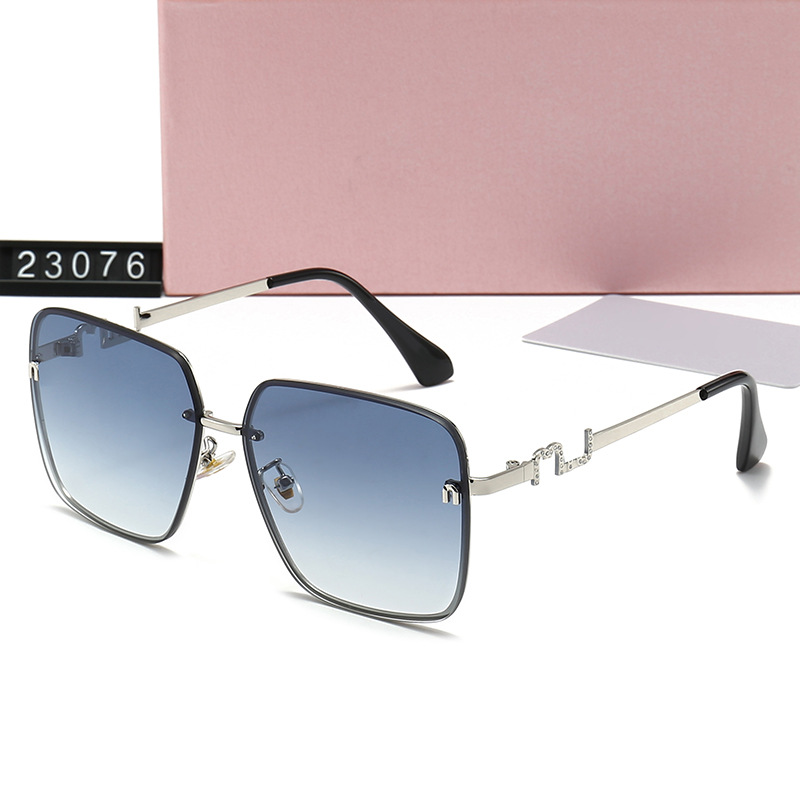 With Box Set New Fashion Rimless Cat Eye Sunglasses Brand Designer Women Metal Sun Glasses Luxury Lady UV380 Shades Eyewear