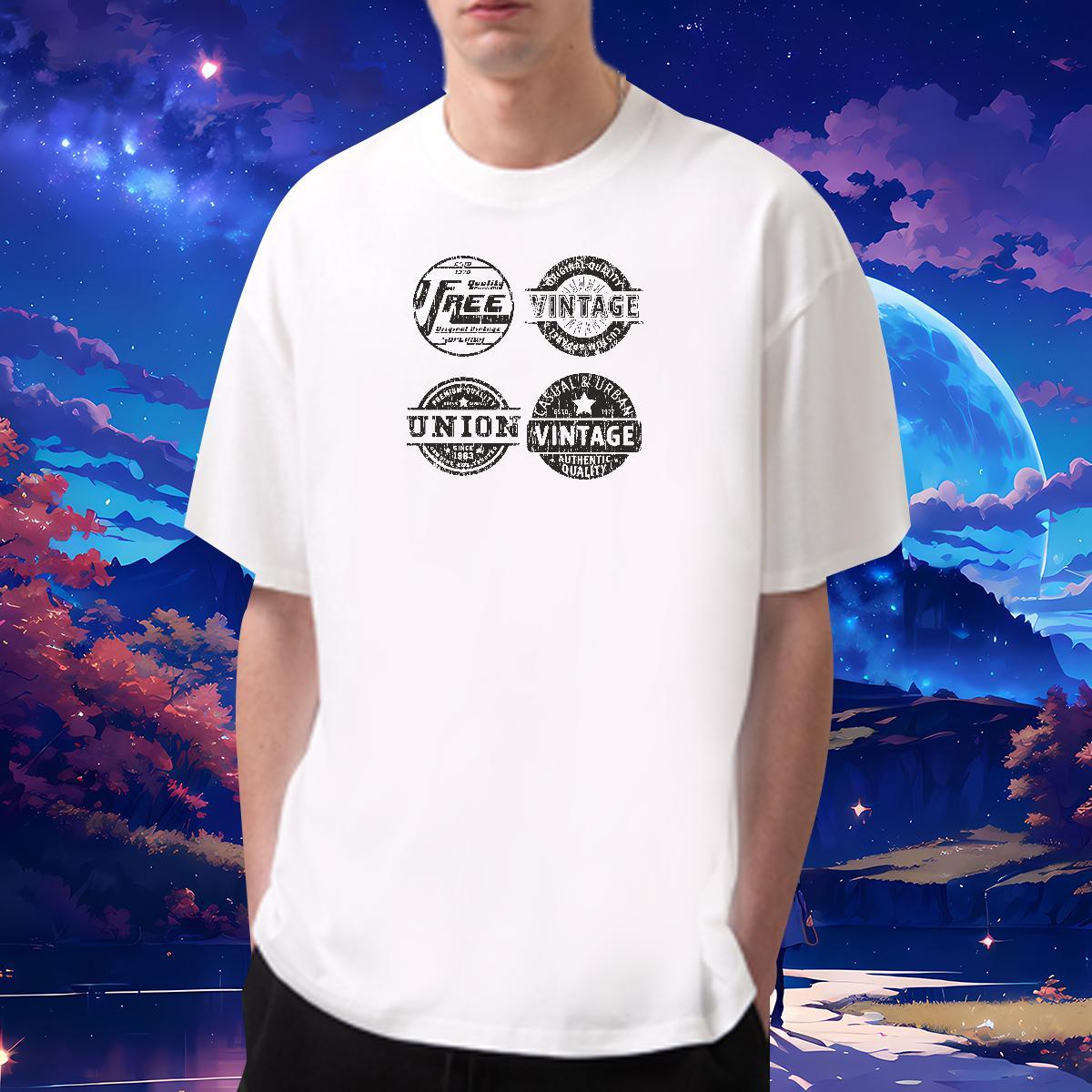 DIY T-Shirts letter Tees 230g 100% Cotton Casual Beach High Quality Custom Big Size Breathable Soft Men Tops Tees