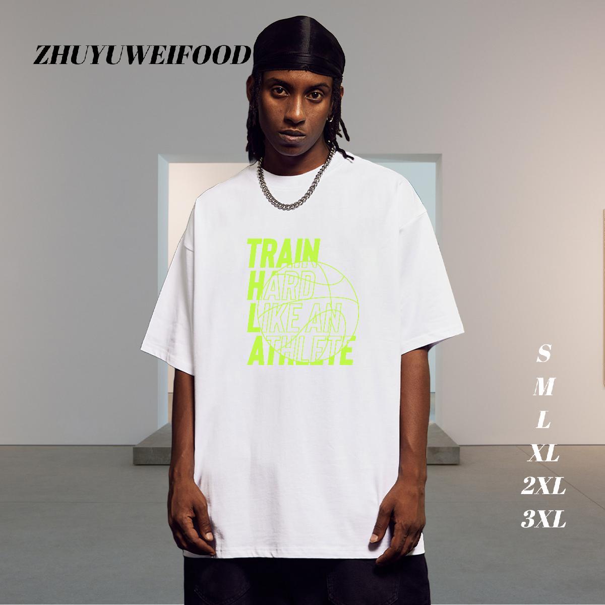 Casual New Man T Shirts letter Tees 230g 100% Cotton Beach High Quality Customized Print Crew Neck Breathable Tshirts