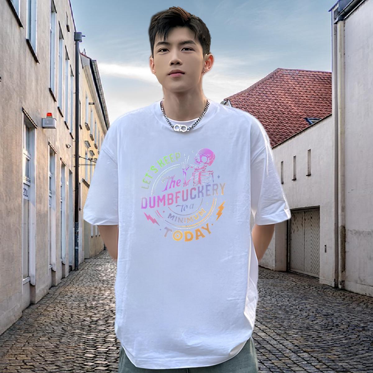 New Mens T Shirts skull Tshirts 230g Pure Cotton Daily Wear Cool Custom Print Oversized O-Neck Short Sleeve Tshirt for Man Woman
