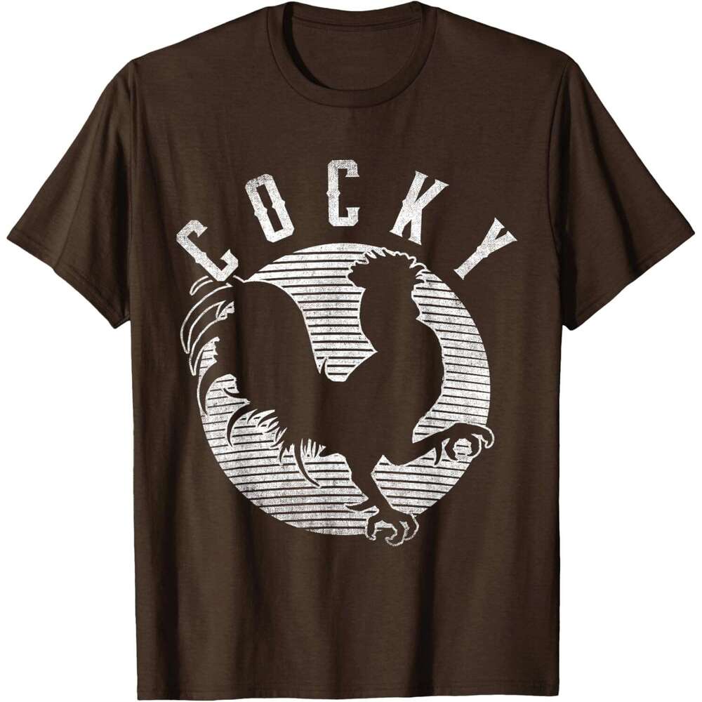 Mens T shirt Cocky Funny Chicken Farmers T-Shirt shirts tshirt graphic tee Casual tops summer clothes Short sleeve Free shipping