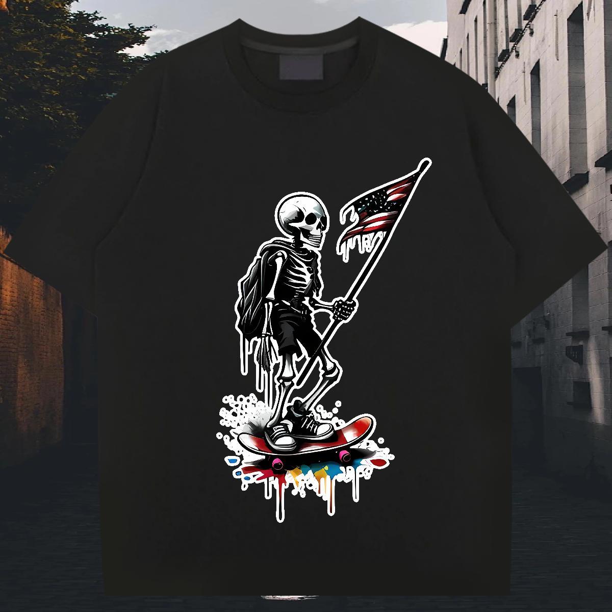 2024 DIY T shirt national flag Tee Shirt 230g Pure Cotton Sport Cool Design DIY Printed Breathable Short Sleeve Men Tops Tees