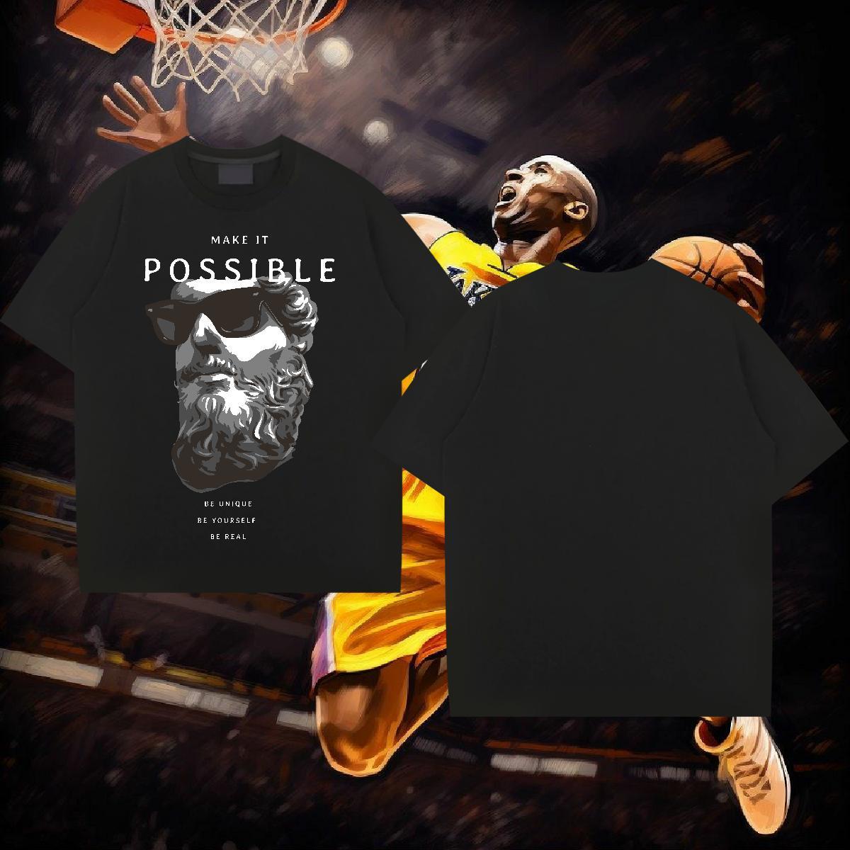 2024 New T-Shirts for Men portrait Tops Shirt 100% Cotton 230g Sports Casual Unisex Cartoon Printing L-4XL O-Neck Short Sleeve Tshirt for Man Woman