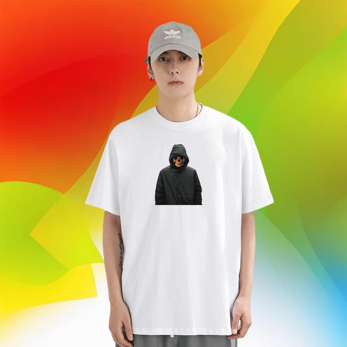 Factory Direct Men T Shirts skull Clothings 100% Cotton 230g Casual Comfortable DIY Printed Crew Neck Tshirts
