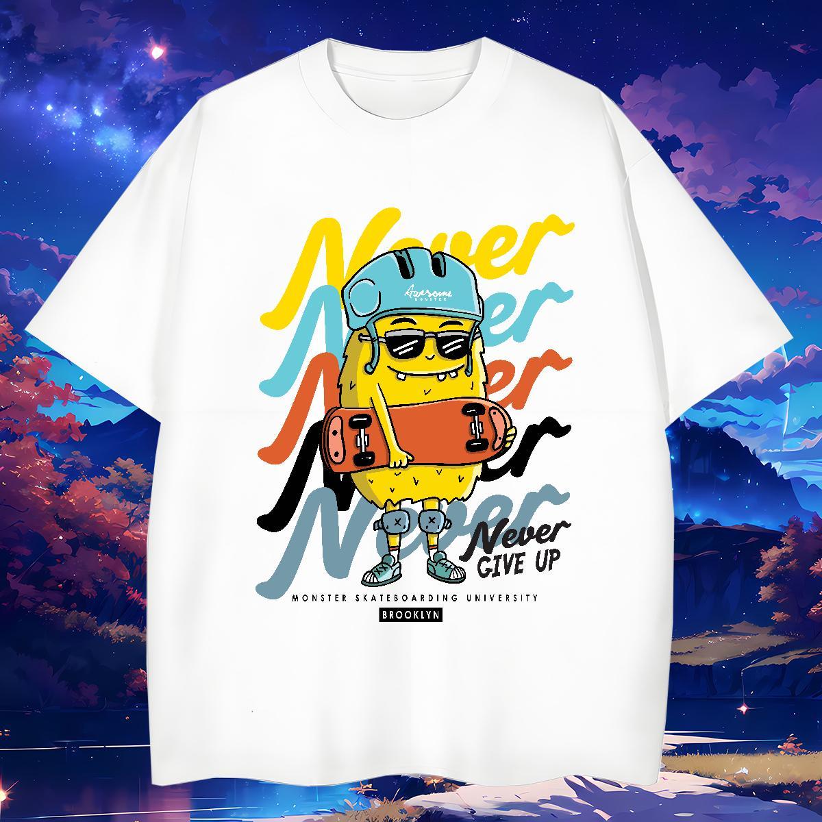 New Mens T Shirts ET Tops Shirt 230g 100% Cotton Daily Wear Loose Customized Print O-Neck Short Sleeve Mens Tshirts