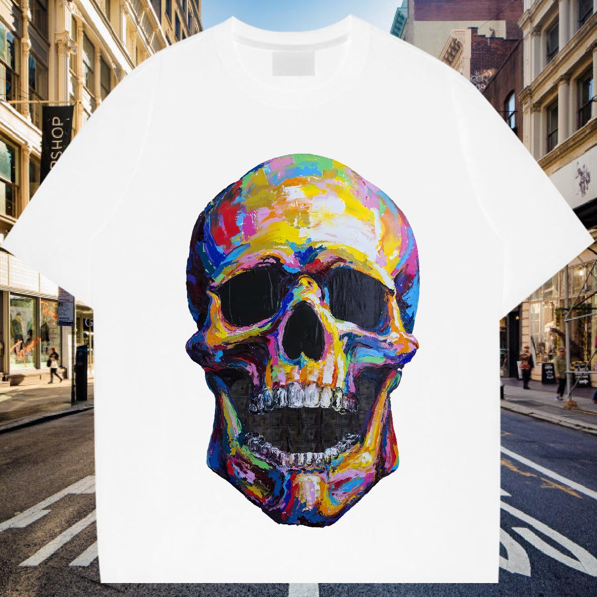 2024 Designer T shirt monster Tees 230g 100% Cotton Casual Wholesale Cartoon Print Breathable Short Sleeve Men Clothes T-Shirt
