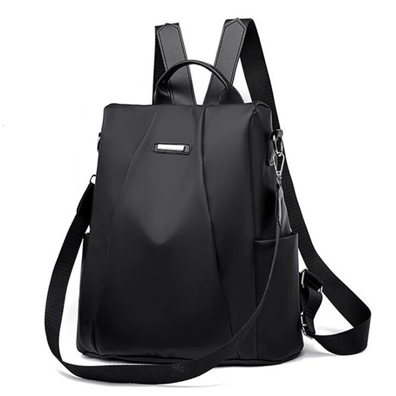 womens multifunctional backpack casual nylon solid color school bag girls fashionable detachable shoulder strap travel 240807