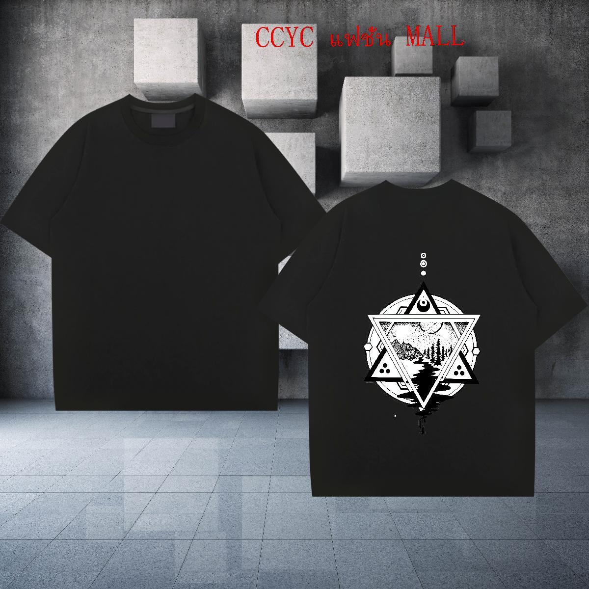 2024 Summer T shirt eye of the devil Clothes 230g 100% Cotton Outdoor Comfortable DIY Crew Neck Breathable Men Tops Tees