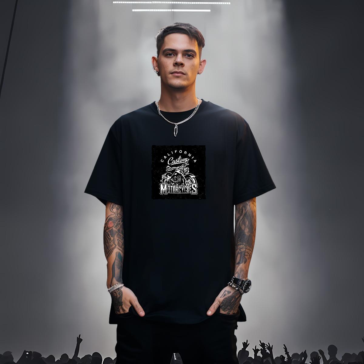 Designer T shirt Motorcycle Tops Tees 230g Cotton Daily Outfit Classic Anime Print Short Sleeve O-Neck Men Tops Tees