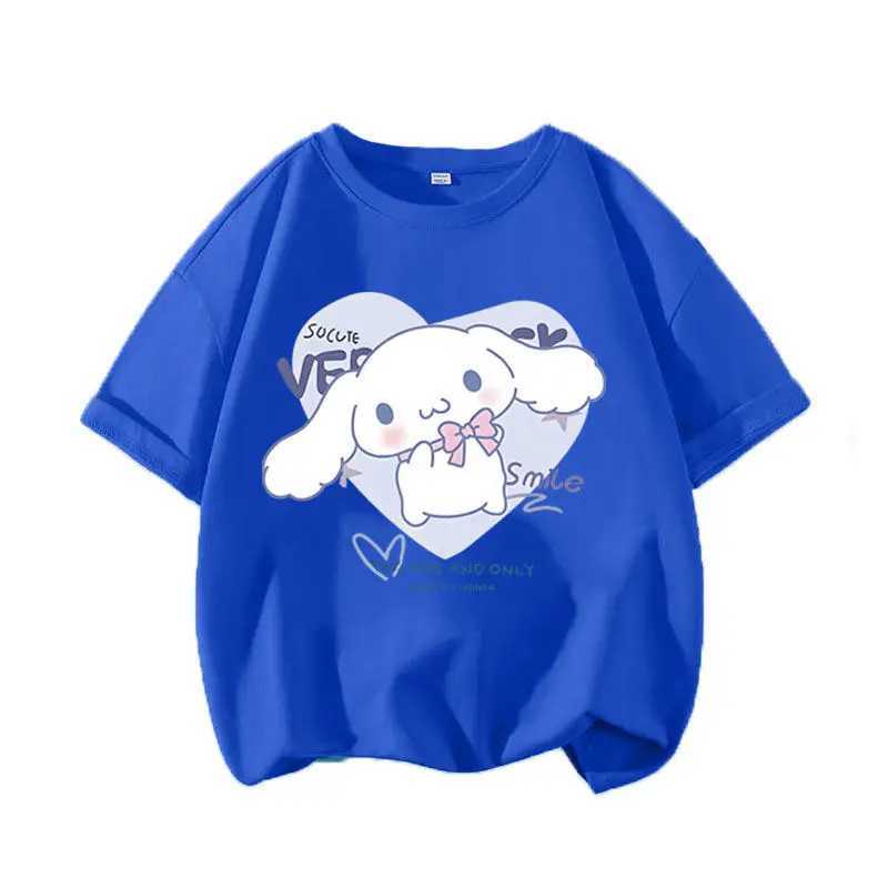2024 New Summer T-shirt Girls and Boys Cinnamon T-shirt Cartoon Printed Childrens T-shirt Girls TopW240718
