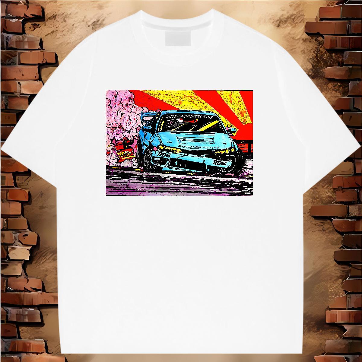 2024 New T Shirt For Man drifting Clothings 230g 100% Cotton Street Wholesale White Plus Size Breathable Short Sleeve Tshirt for Man Woman