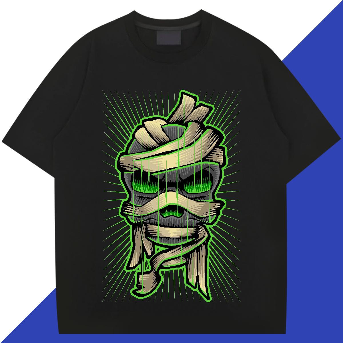 2024 DIY T-Shirts skull Clothings 230g 100% Cotton Anime Printing Street Free Shipping Oversized 4XL Breathable Men Tops Tees