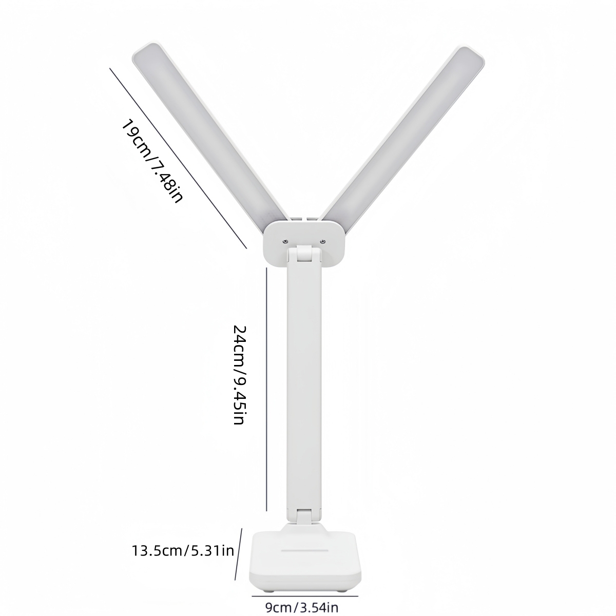 Foldable Dual-Head LED Reading Lamp for Home Office Use Adjustable Brightness Desk Lighting
