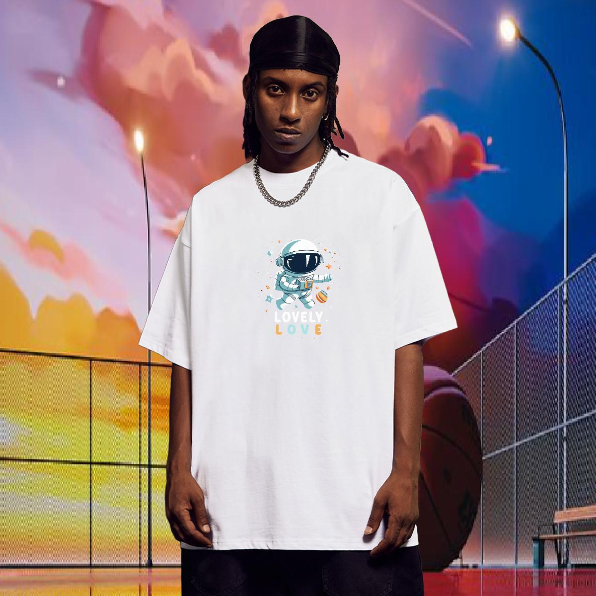 Fashion Design Men T Shirts spaceman Clothes 230g 100% Cotton Home Outdoor Comfortable Customized Round Neck Short Sleeve Mens Tshirts
