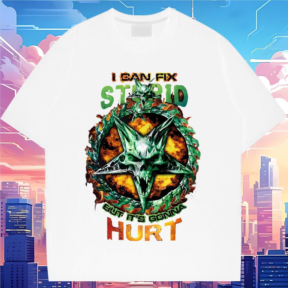 2024 New T Shirts Men skull Tshirts 100% Cotton 230g Street wear Hip Hop TOP Quality Custom Cartoon Breathable Soft Tshirt for Man Woman