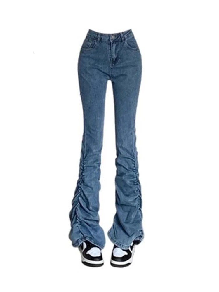 Gyaru Basic Bell Bottoms Low Waist Slim Comfortable Flare Jeans Women Fashion Solid Color Denim Pant Trousers Y2K American Retro 240807