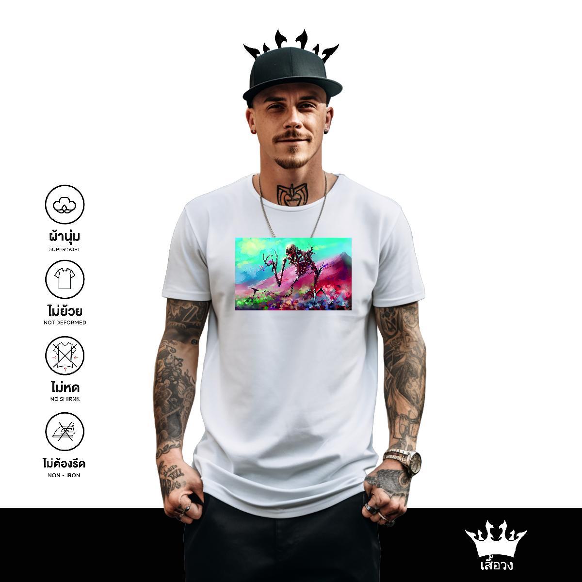 2024 Summer T-Shirts for Men skull Tshirts 100% Cotton 230g Sport Wholesale DIY Printed Breathable Men Tshirts