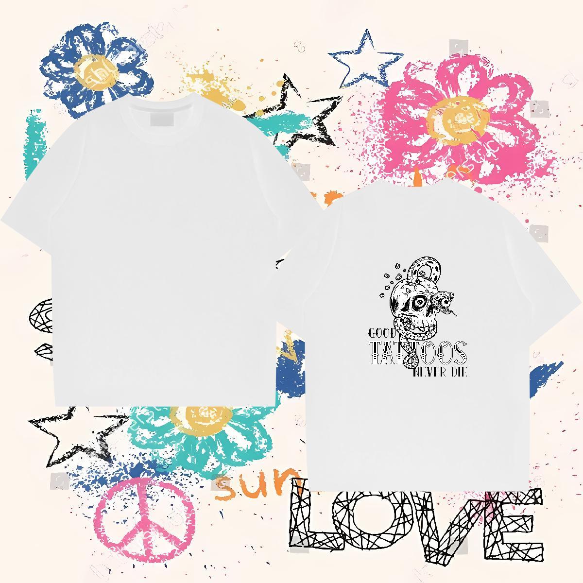 Classic Mens T Shirts logo Tops Tees 100% Cotton 230g Casual Beach Soft Custom Anime Breathable Soft Tshirt for Man Woman