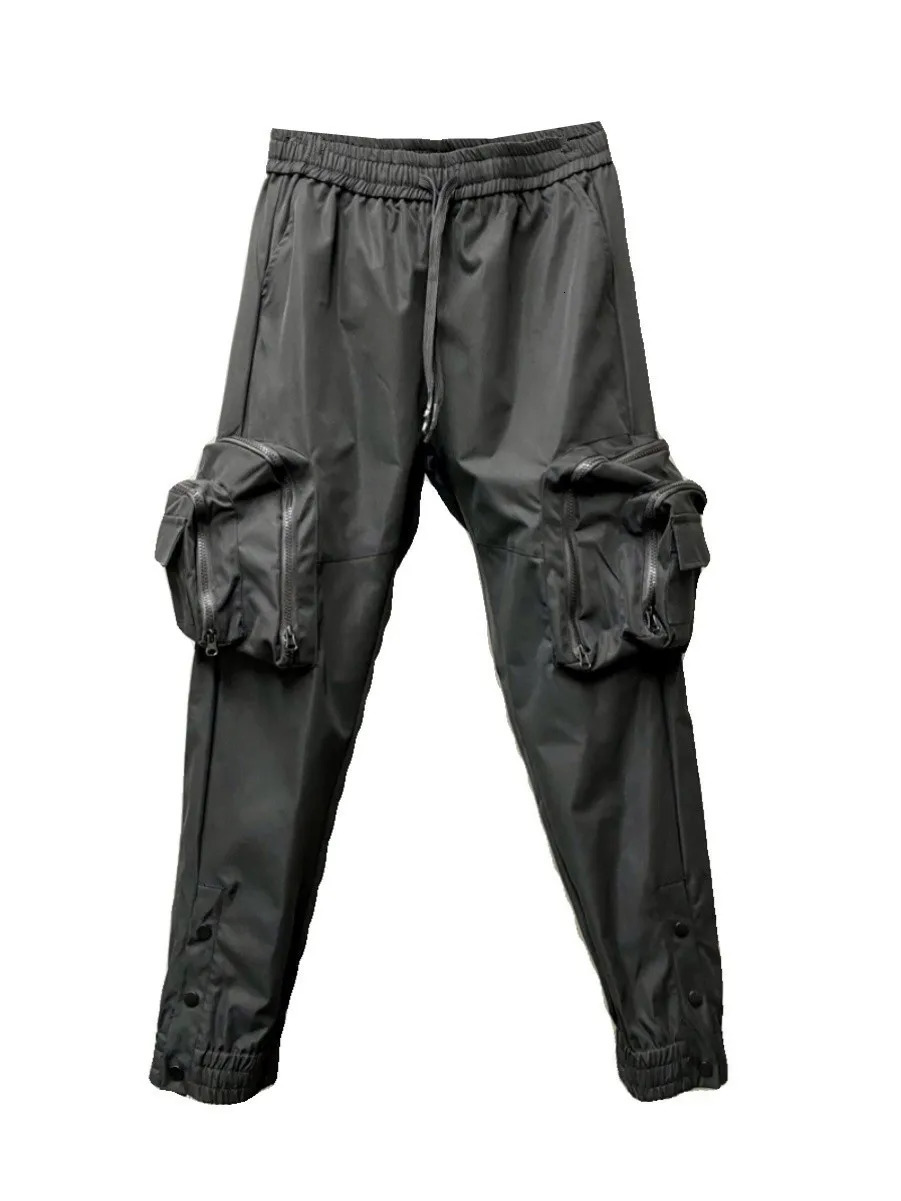 Double Zipper Large Pocket Hip Hop Tactical Technology Clothing Cargo Pants Mens Street Casual Punk Harem 240812
