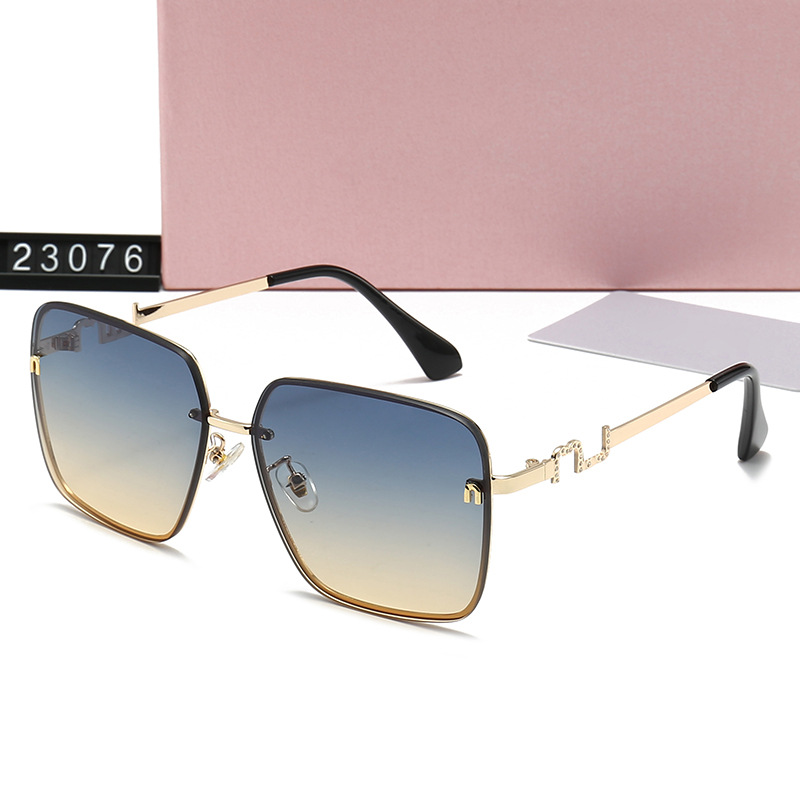 With Box Set New Fashion Rimless Cat Eye Sunglasses Brand Designer Women Metal Sun Glasses Luxury Lady UV380 Shades Eyewear