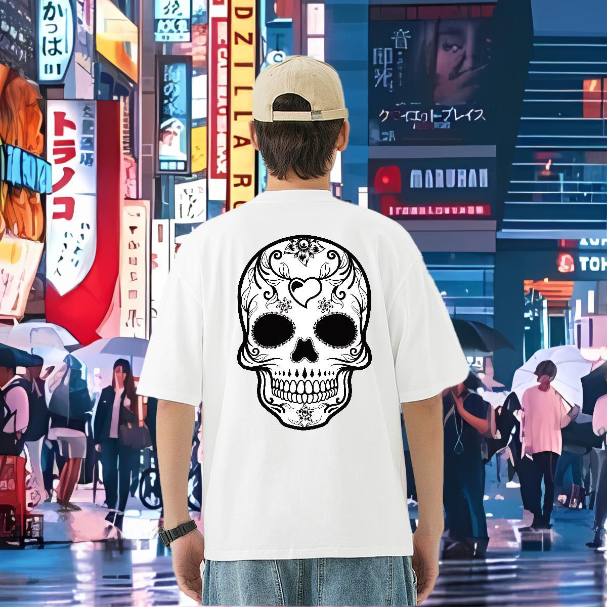 2024 Mens T Shirts skull Clothings 230g Cotton Home Outdoor Classic Custom Anime Breathable Men Tshirts