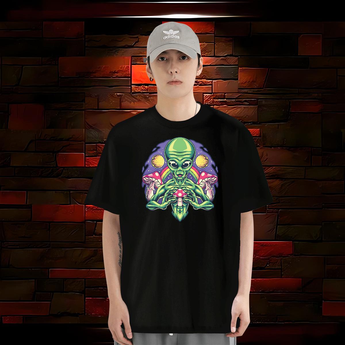 2024 Summer Men T Shirts ET Tees 230g 100% Cotton Outdoor Loose Black Oversized Breathable Short Sleeve Tshirts