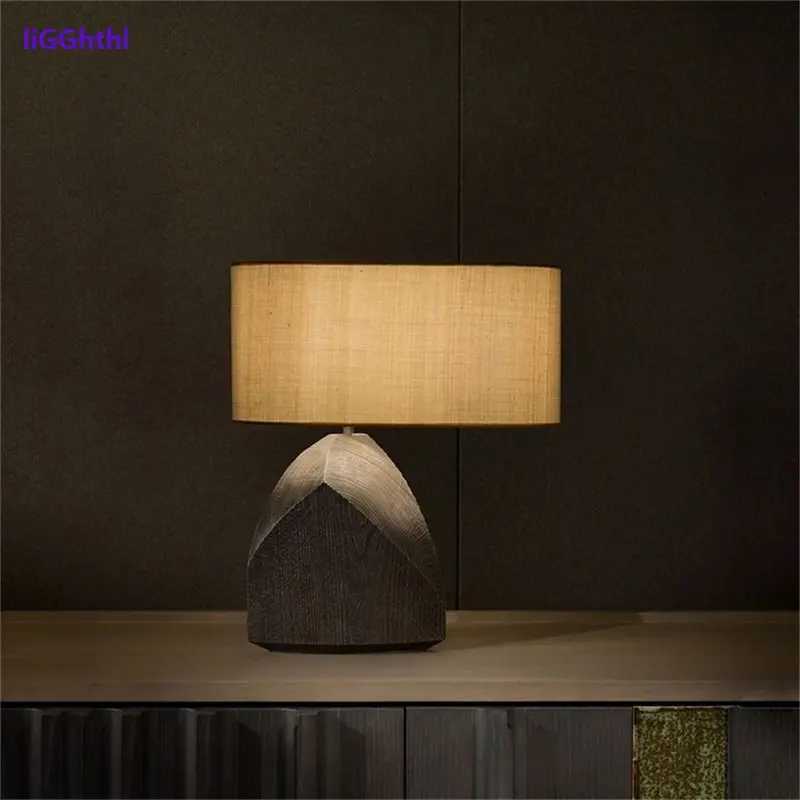 Resin Desk Lamp Modern Special Creative Fabric Art E27 Bedside Lighting Decor Living Room Bedroom Lamps Table Lights Y240806